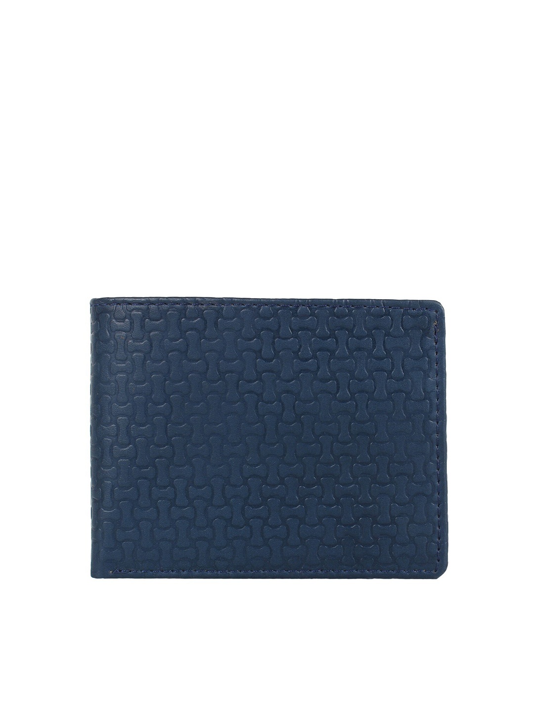 

Creature Men Blue Textured PU Two Fold Wallet