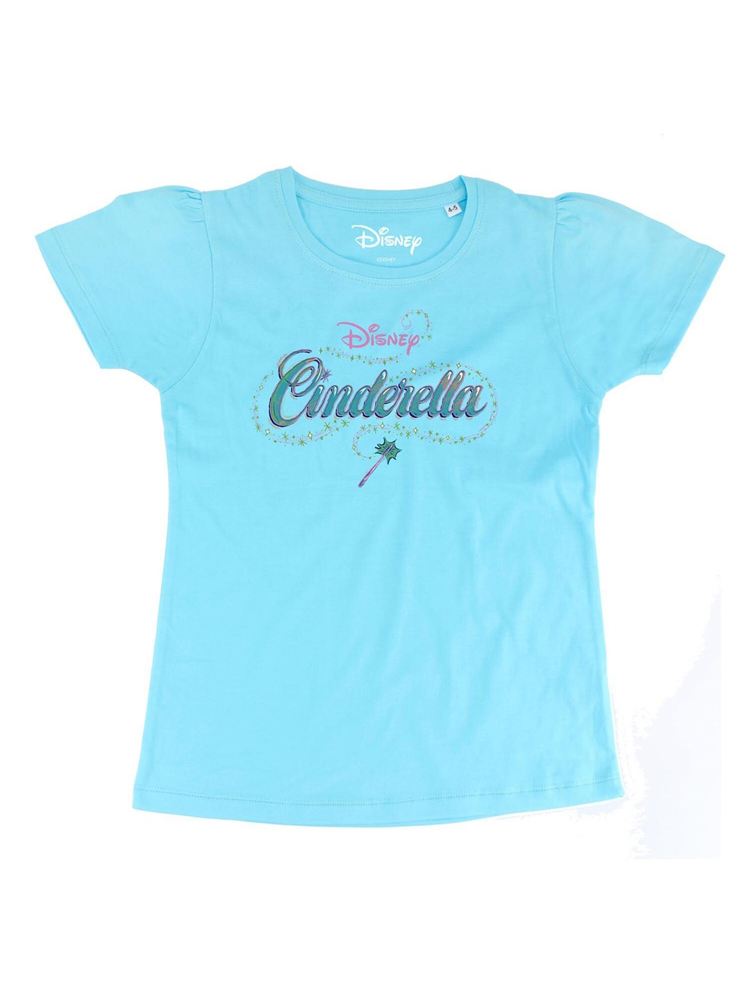 

Disney by Wear Your Mind Girls Blue Printed Pure Cotton Top
