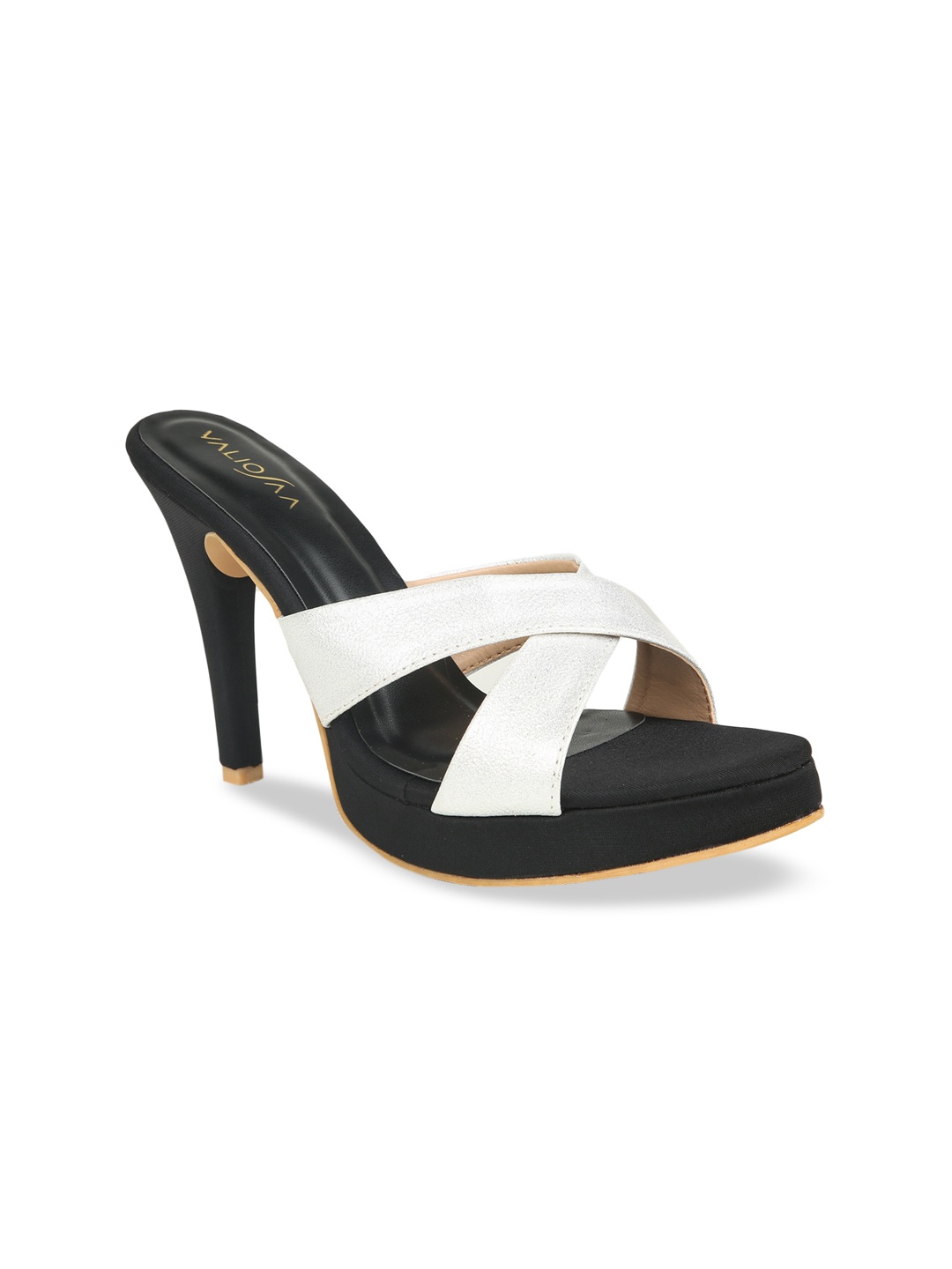 VALIOSAA Silver-Toned Stiletto Heels