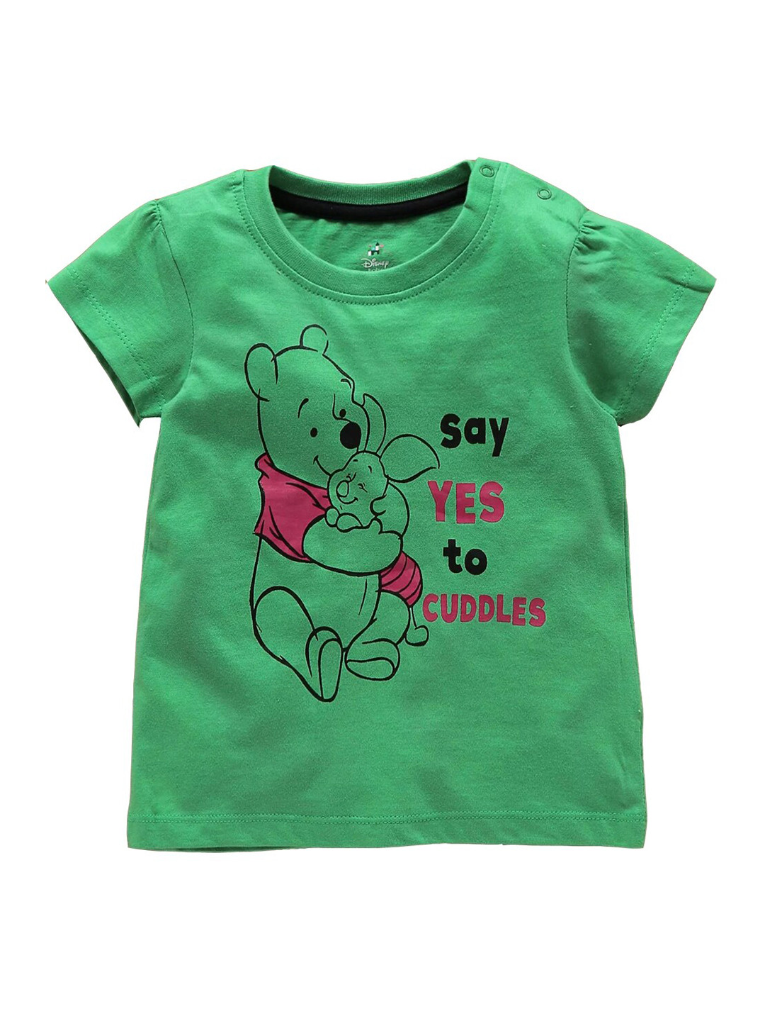 

Disney Infant Girls Green Printed Winnie The Pooh Love Hunny Pure Cotton T-shirt