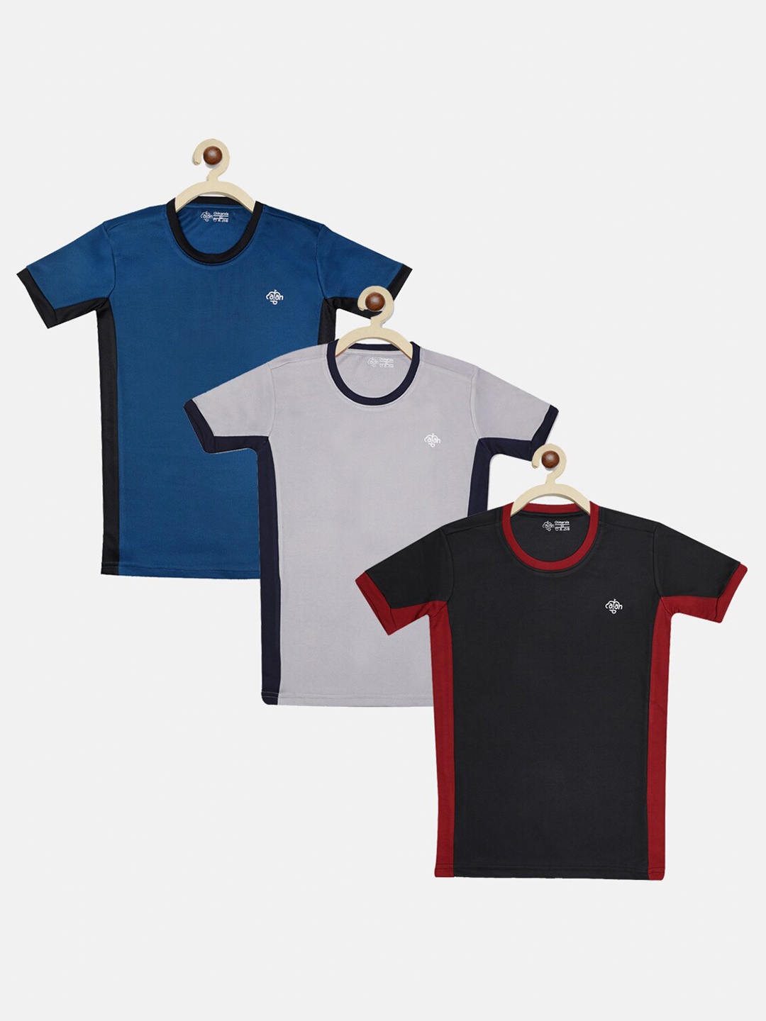 

CHIMPRALA Boys Pack of 3 Multi Sports Colourblocked T-shirt