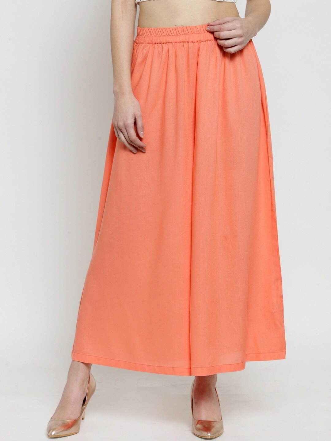 

Sera Women Coral Wide Leg Solid Palazzos