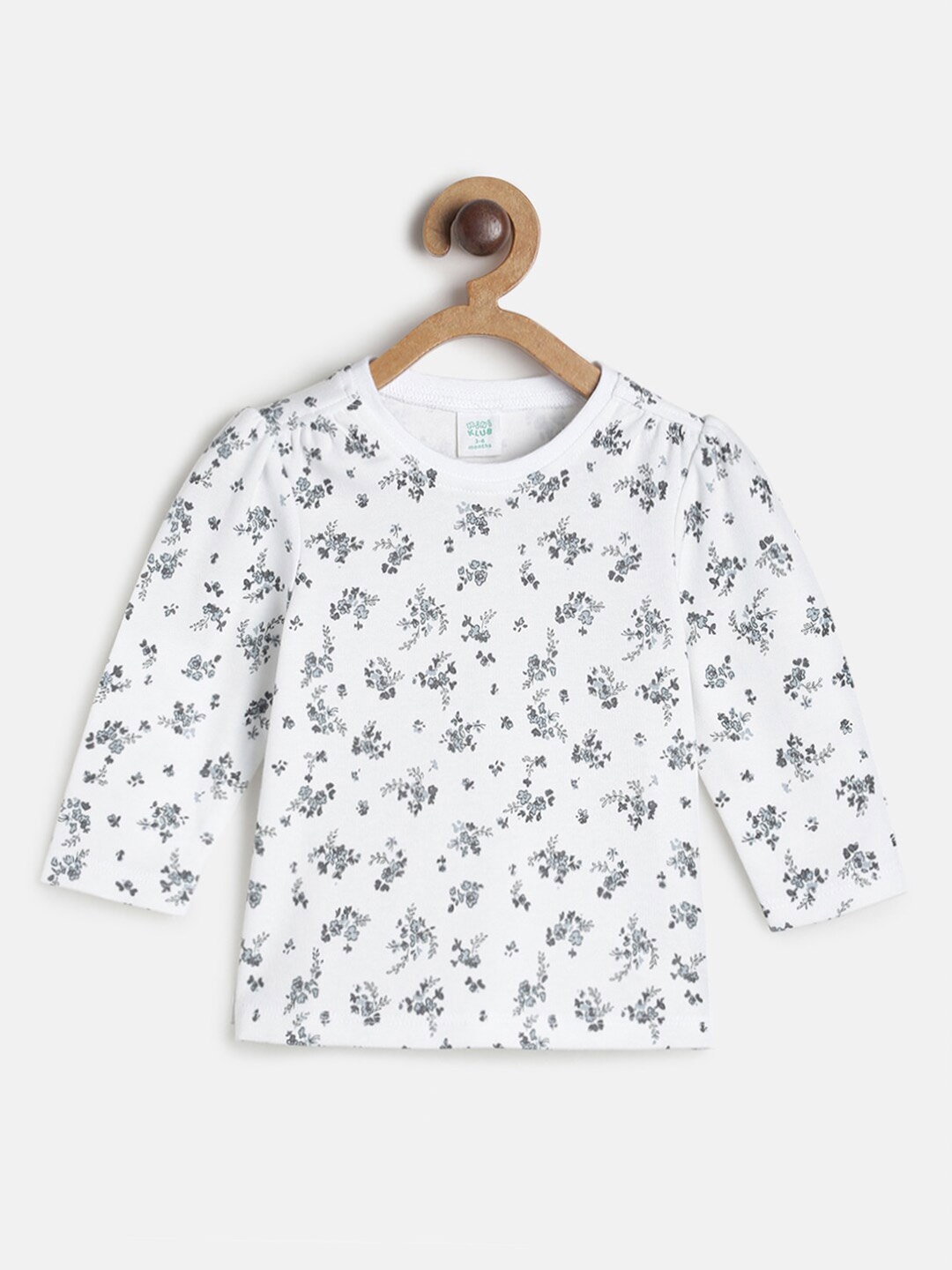 

MINI KLUB White & Grey Floral Regular Top