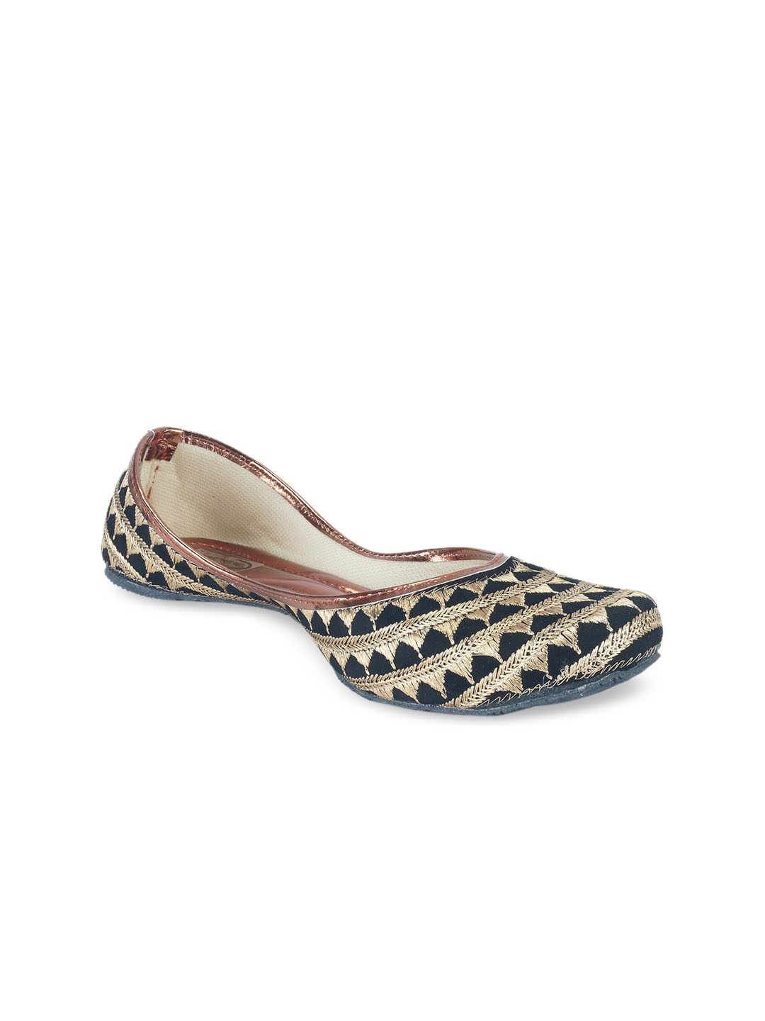 

The Desi Dulhan Women Black Ethnic Mojaris Flats