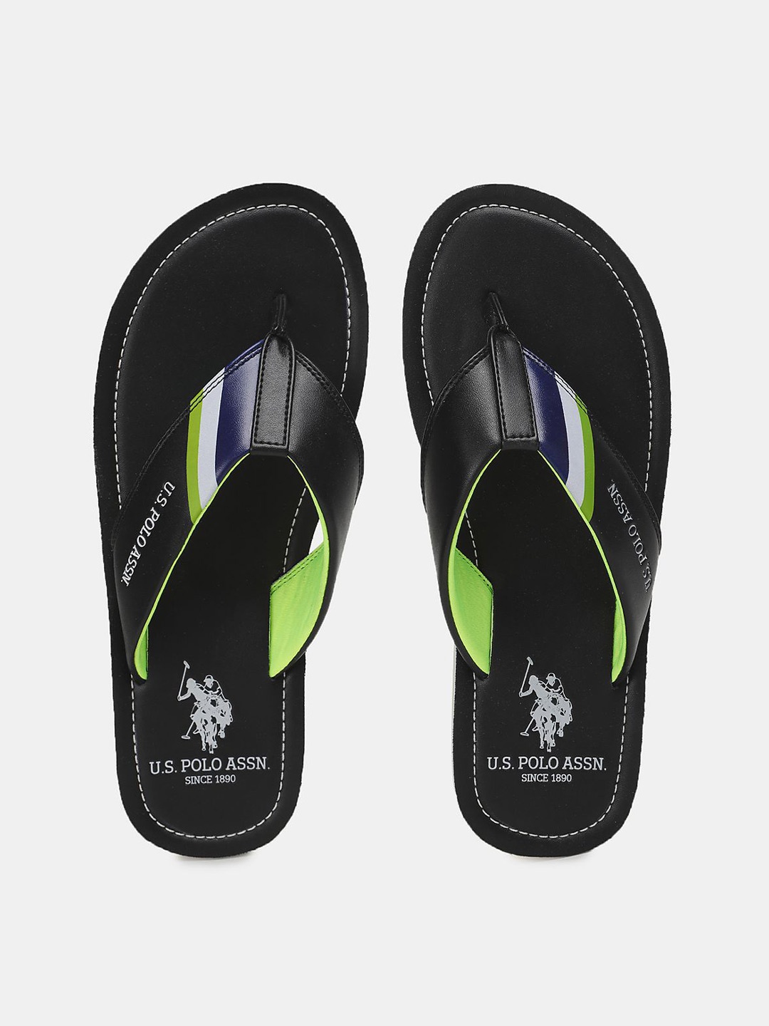 

U.S. Polo Assn. Men Black Thong Flip-Flops