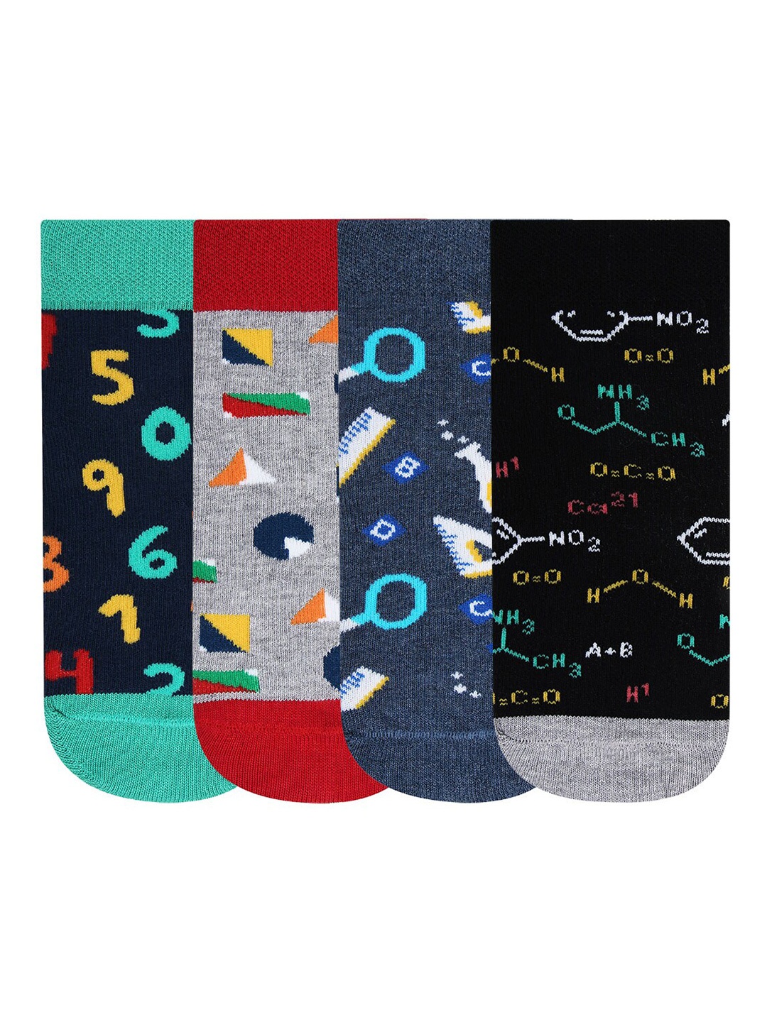 

Bonjour Boys Pack of 4 Assorted Ankle-Length Socks