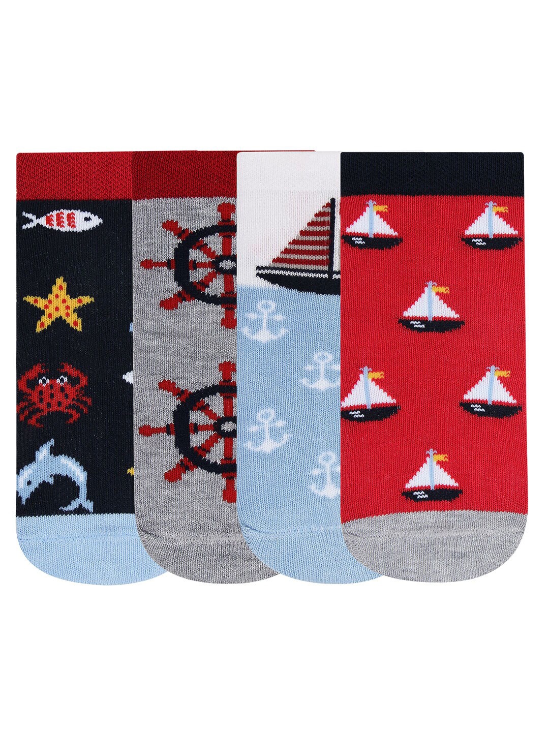 

Bonjour Kids Pack Of 4 Assorted Poochie Ankle Length Socks