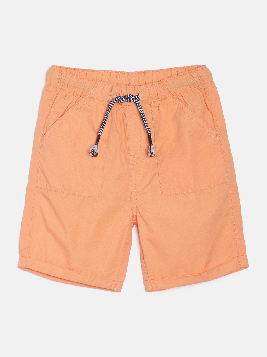 MINI KLUB Boys Peach Mid-Rise Regular Shorts