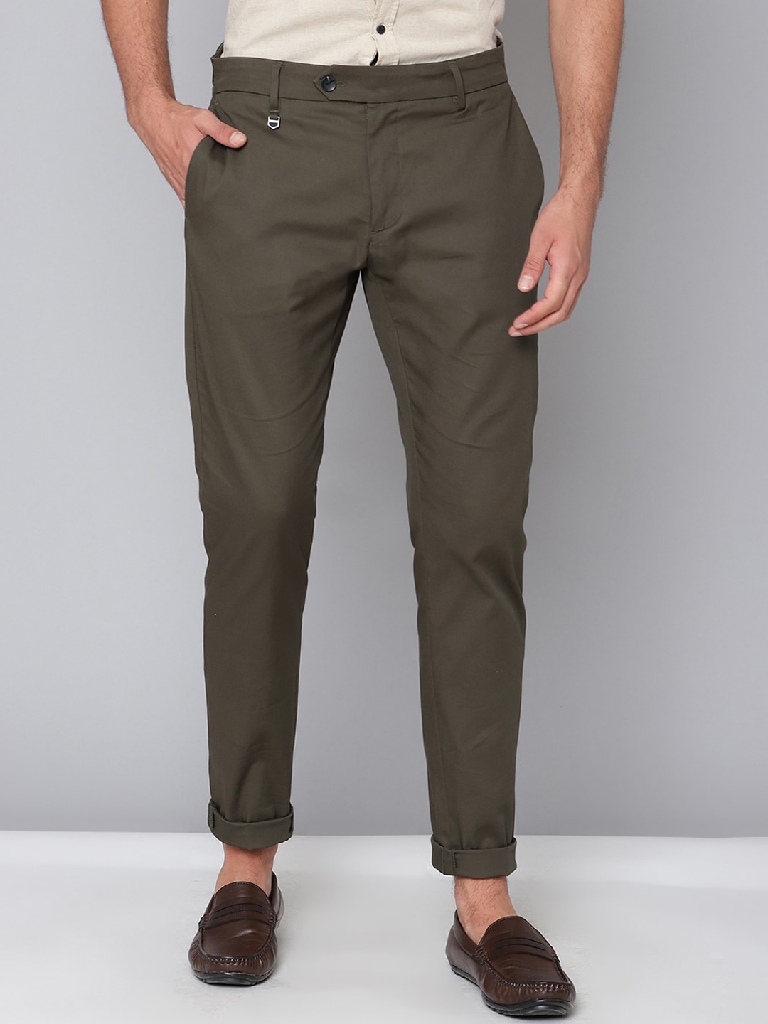 Antony Morato Men Olive Slim Fit Chinos Trousers