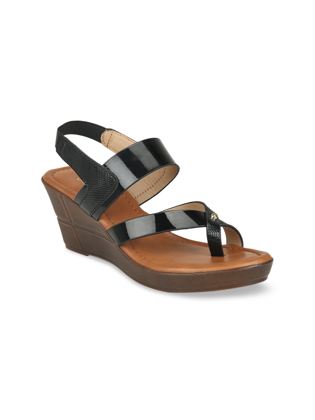 

VALIOSAA Black Wedge Sandals