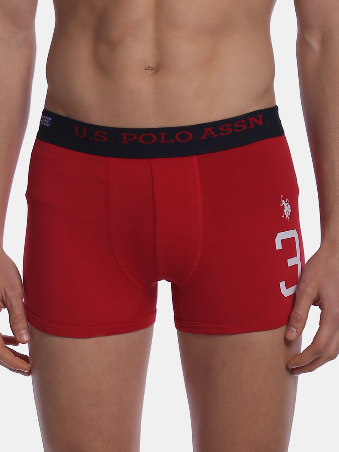 

U.S. Polo Assn. Men Red Solid Cotton Trunks Y9I015-615-P1