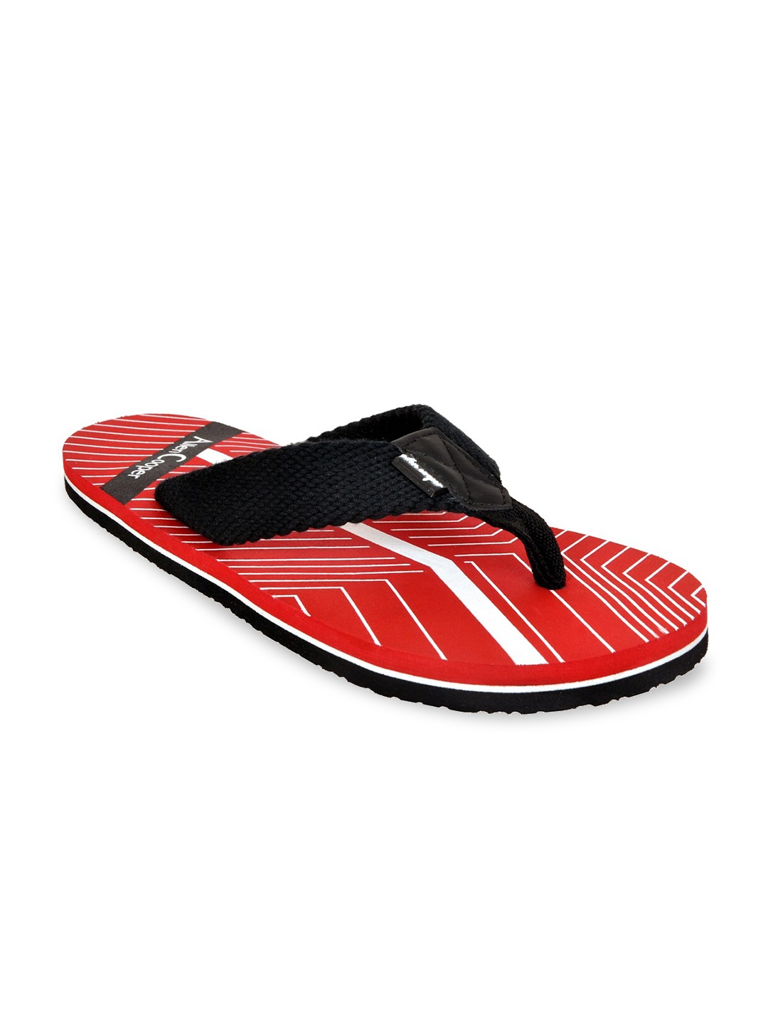 

Allen Cooper Men Red & Black Striped Slip-On