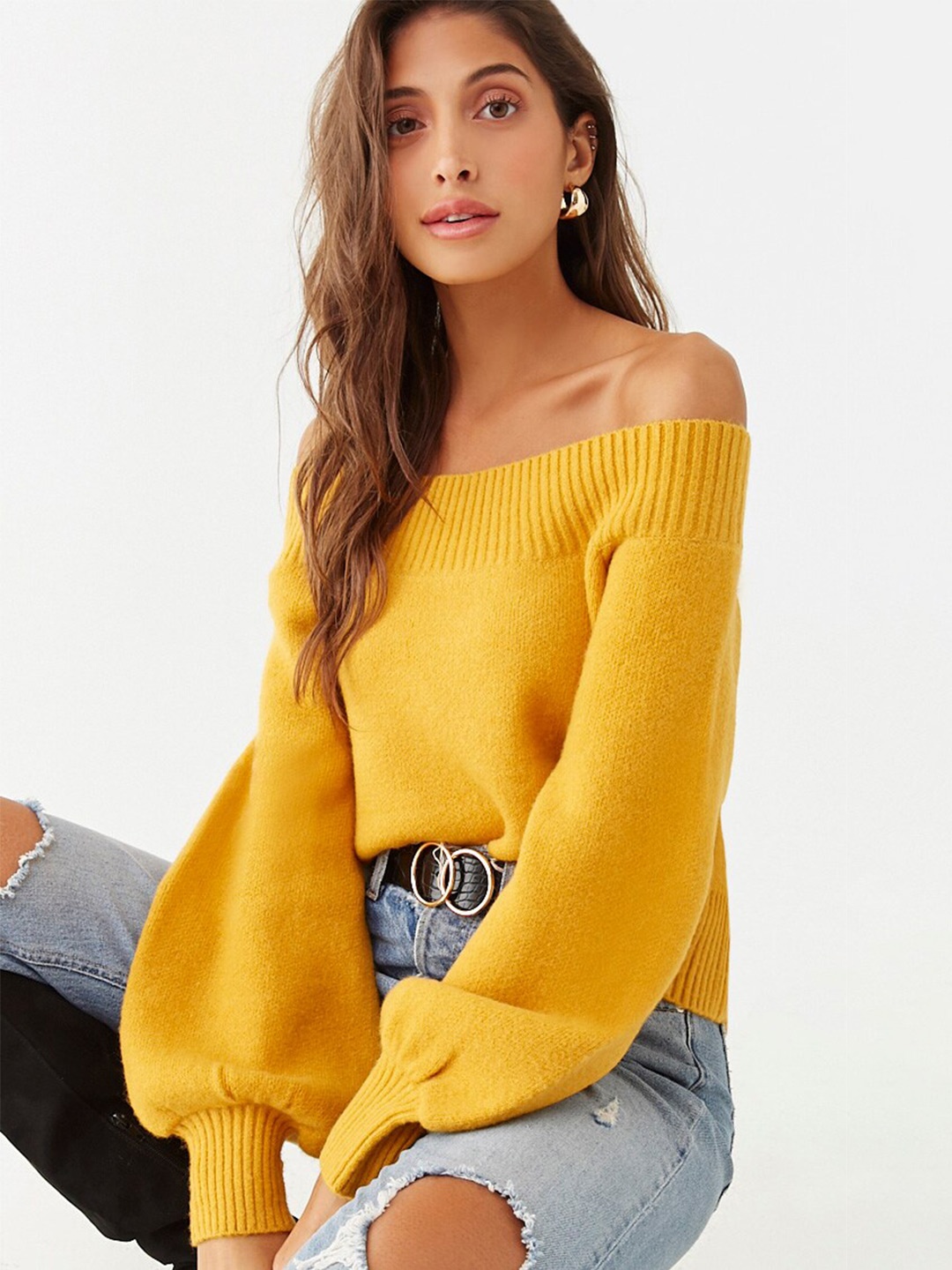 

FOREVER 21 Women Mustard Pullover