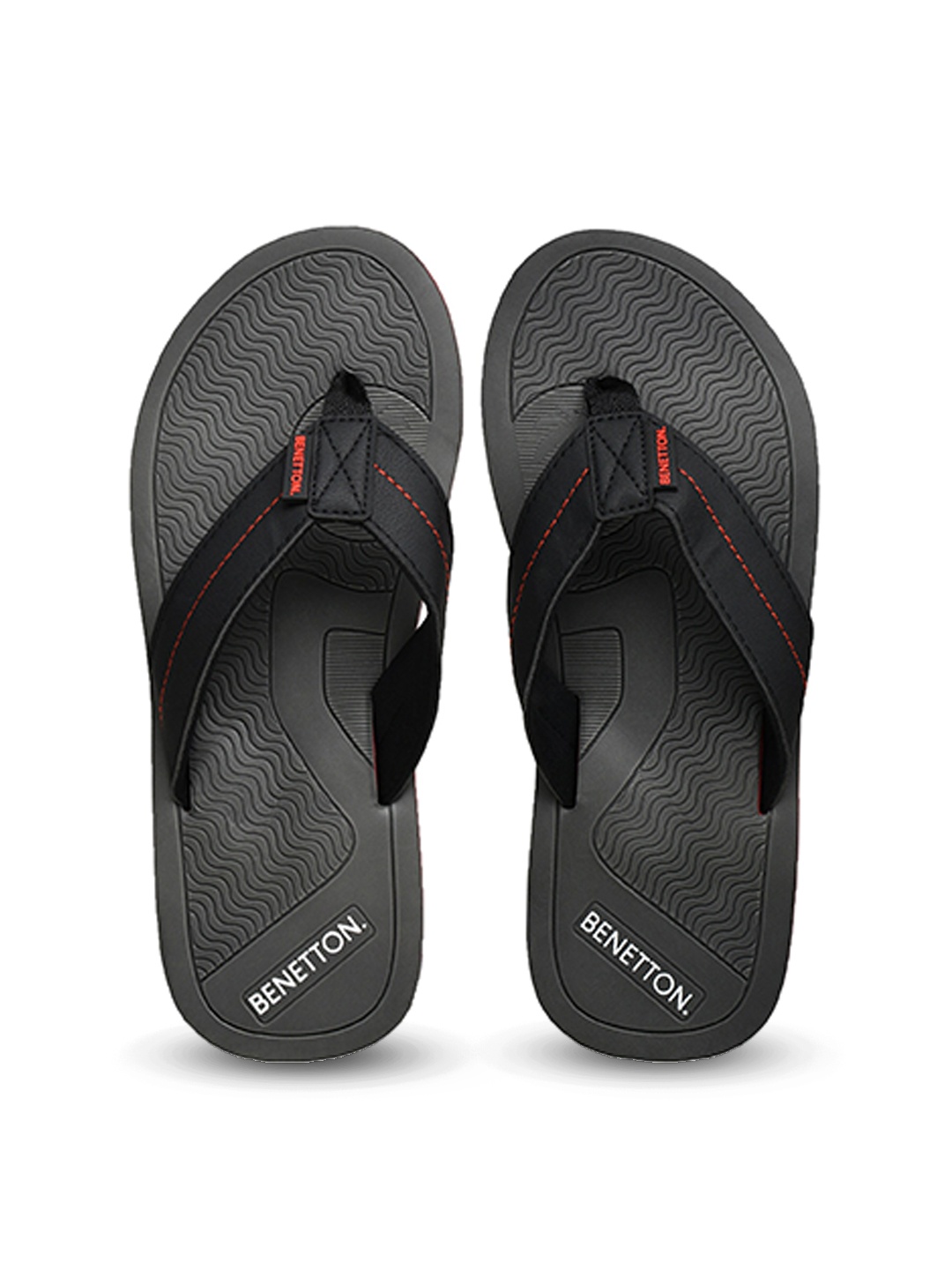 

United Colors of Benetton Men Black & White Thong Flip-Flops