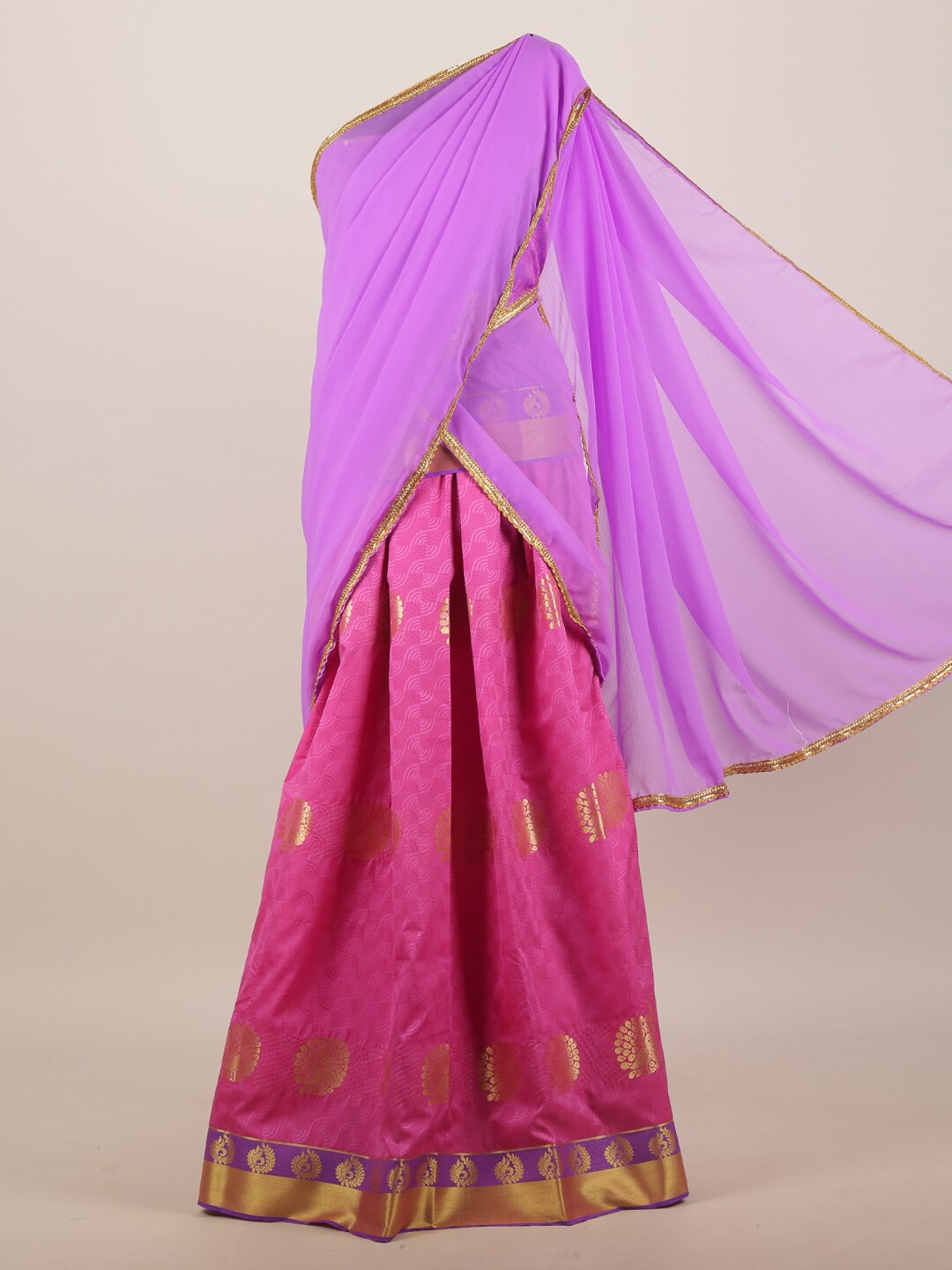 

Pothys Magenta & Purple Woven Design Saree