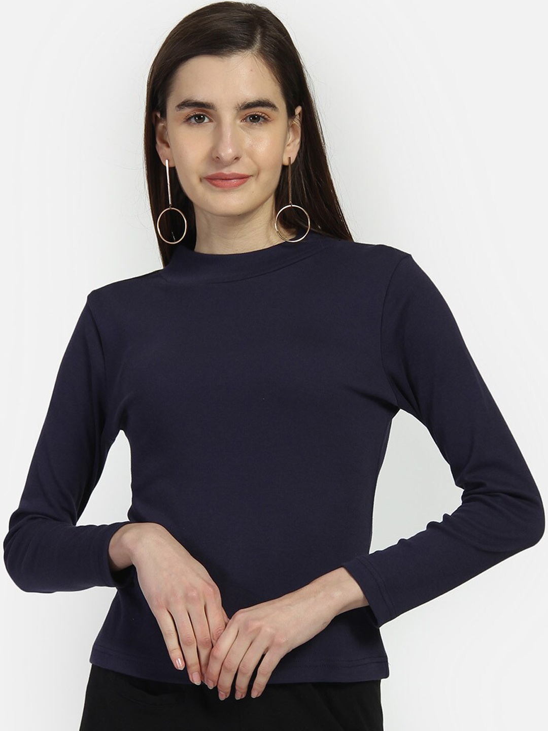 

Yaadleen Women Navy Blue Sweatshirt
