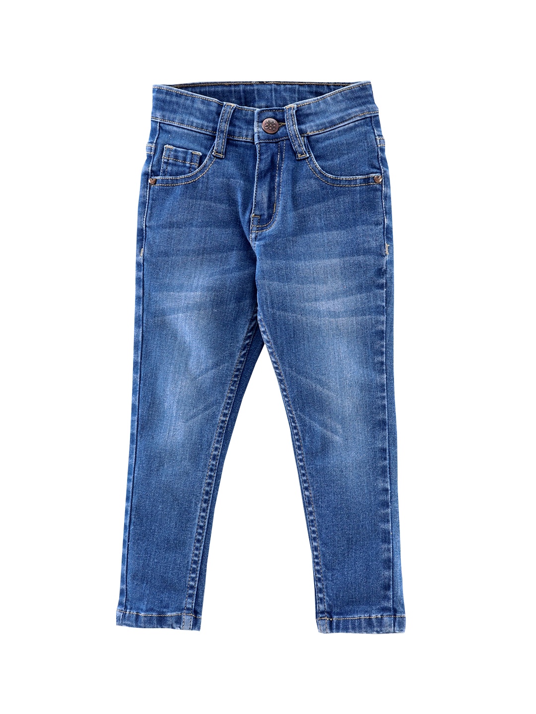 

Ed-a-Mamma Girls Blue Stretchable Regular Fit Heavy Fade Jeans