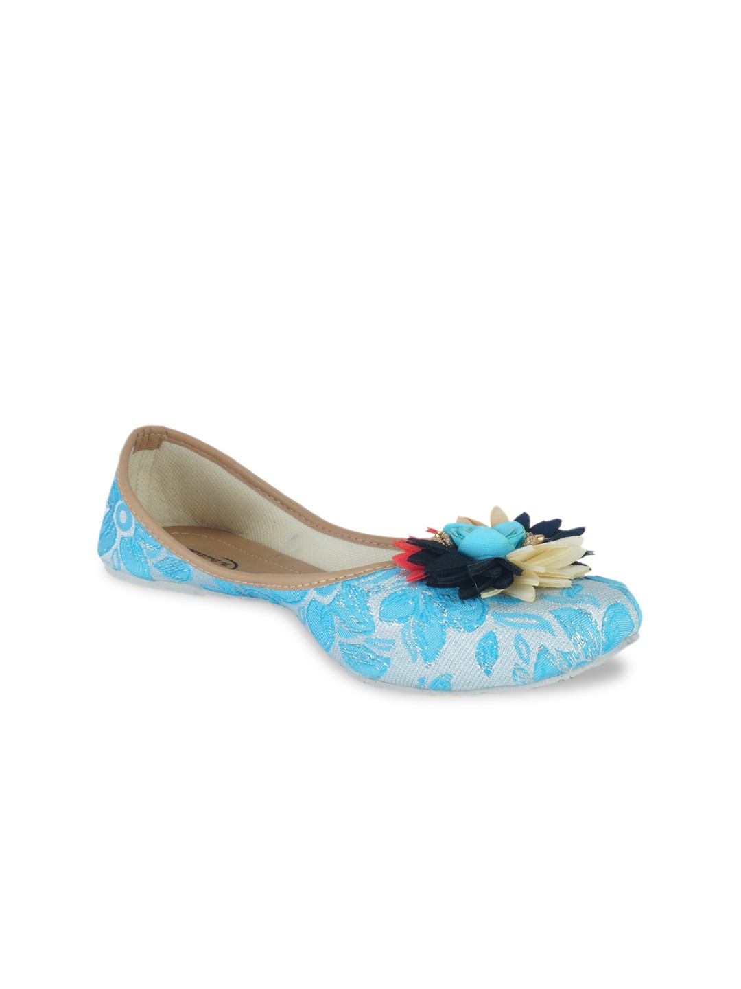

The Desi Dulhan Women Blue Printed Mojaris