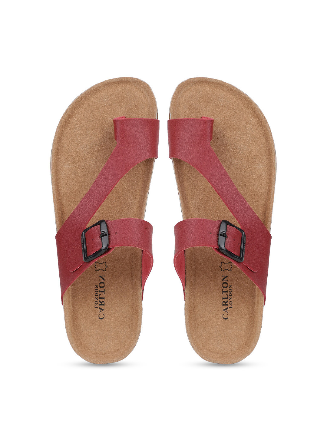 

Carlton London Men Red & White Comfort Sandals