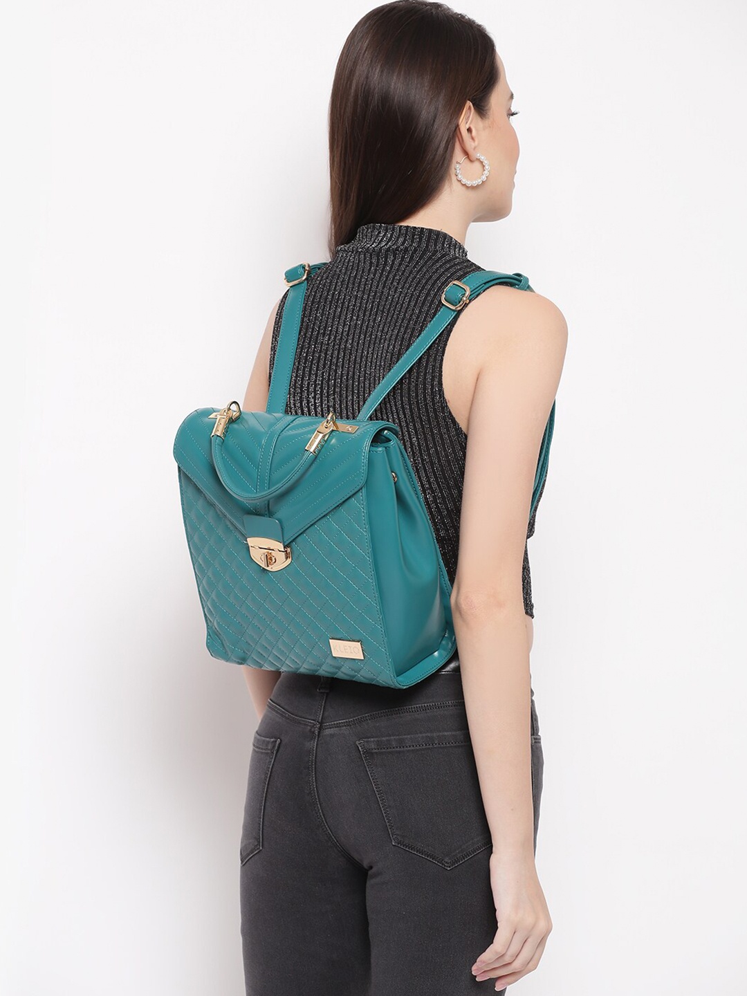 

KLEIO Women Vegan Quilted Travel Backpack, Green