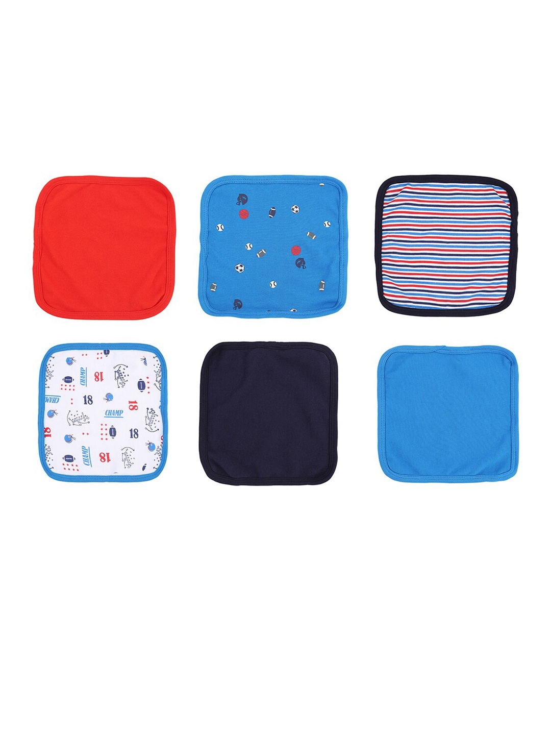 Pantaloons Baby Pack of 6 Printed Napkins, Multi