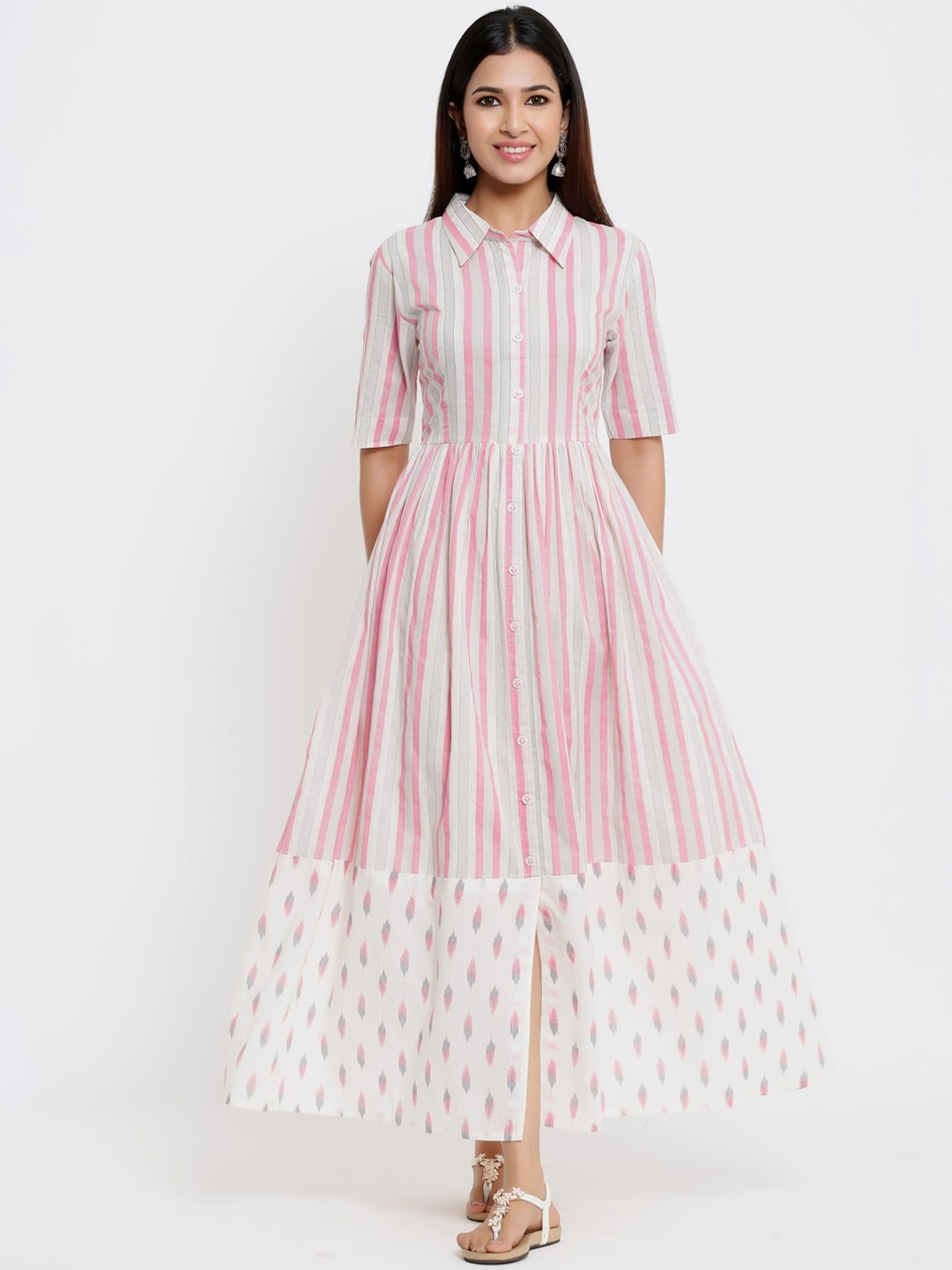 

Indian Virasat White Maxi Dress