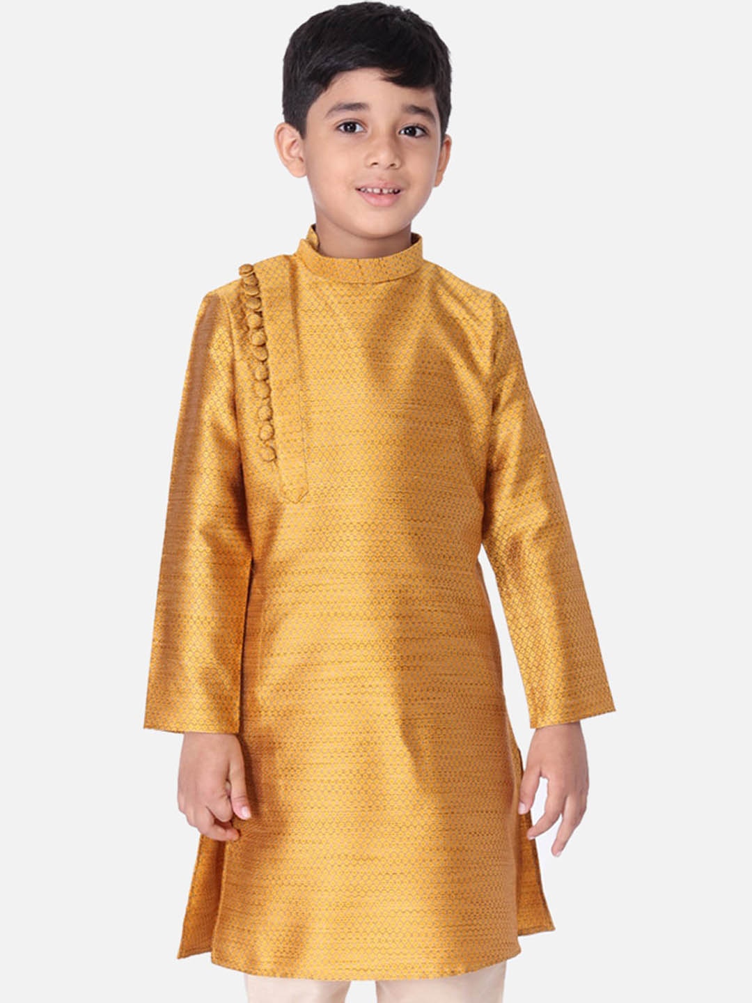 

TABARD Boys Gold-Toned Woven Design Kurta