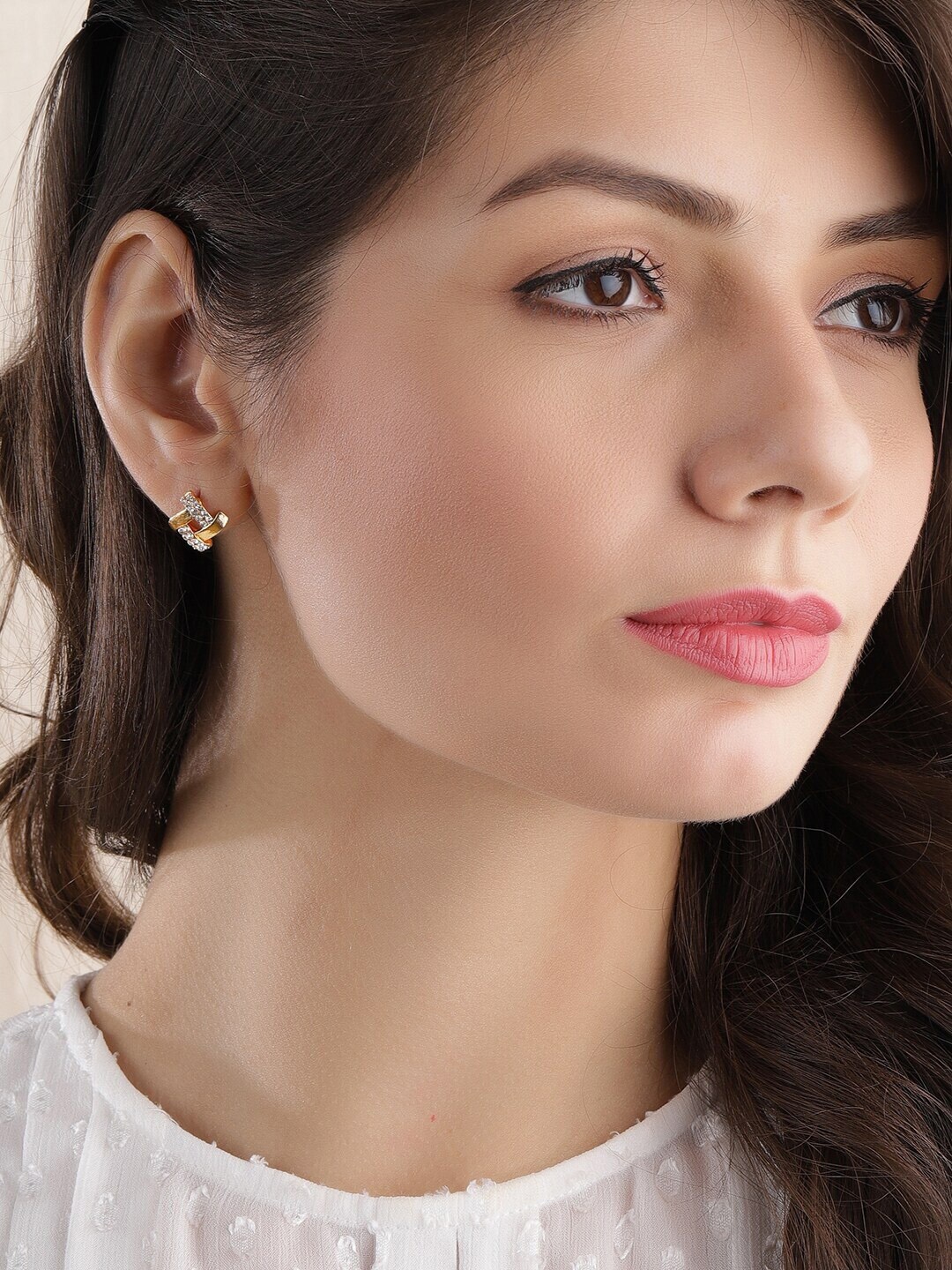 

Rubans Gold Contemporary Drop Earrings