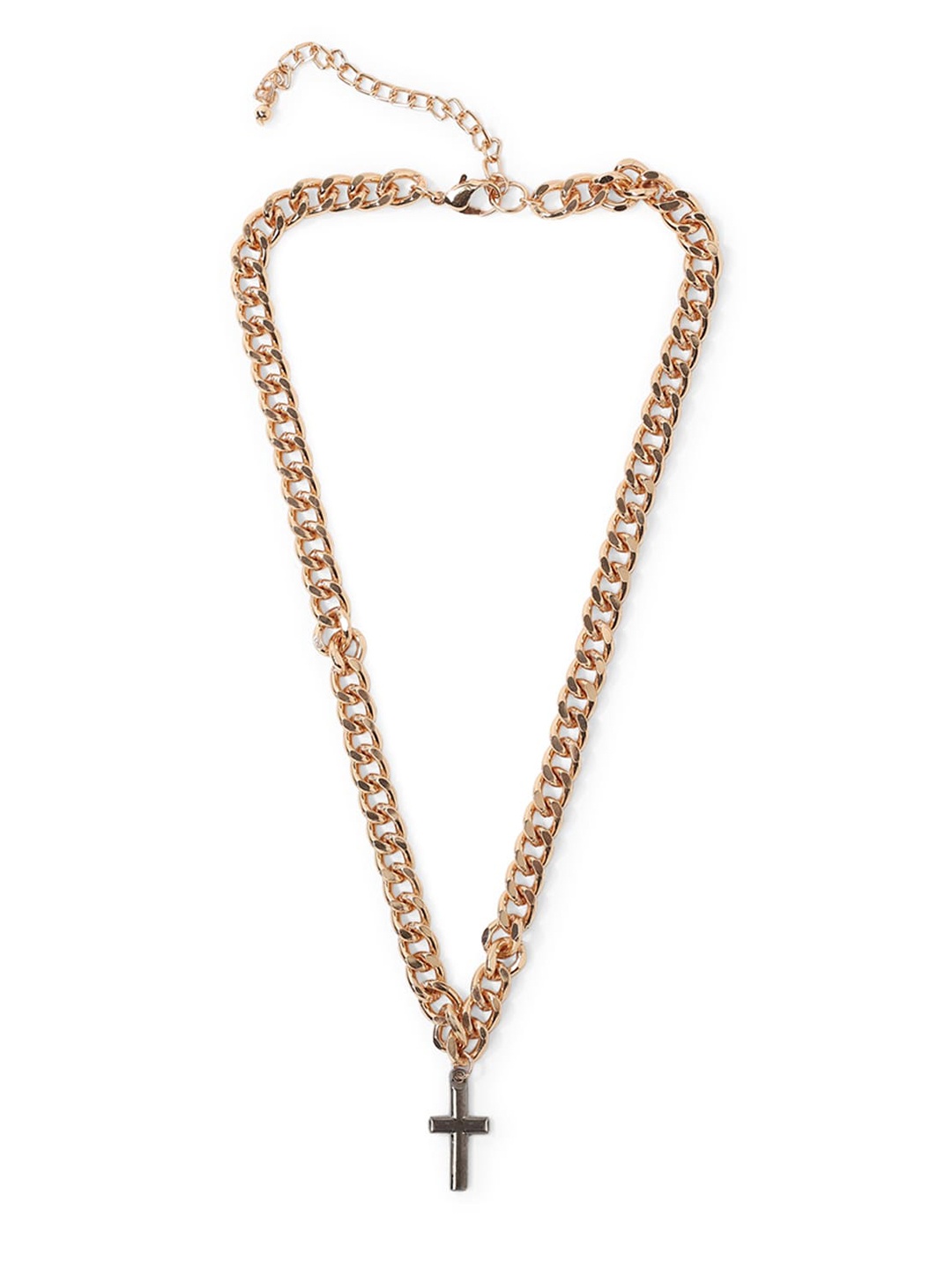 

FOREVER 21 Gold & Gunmetal-Toned Cable Chain Necklace