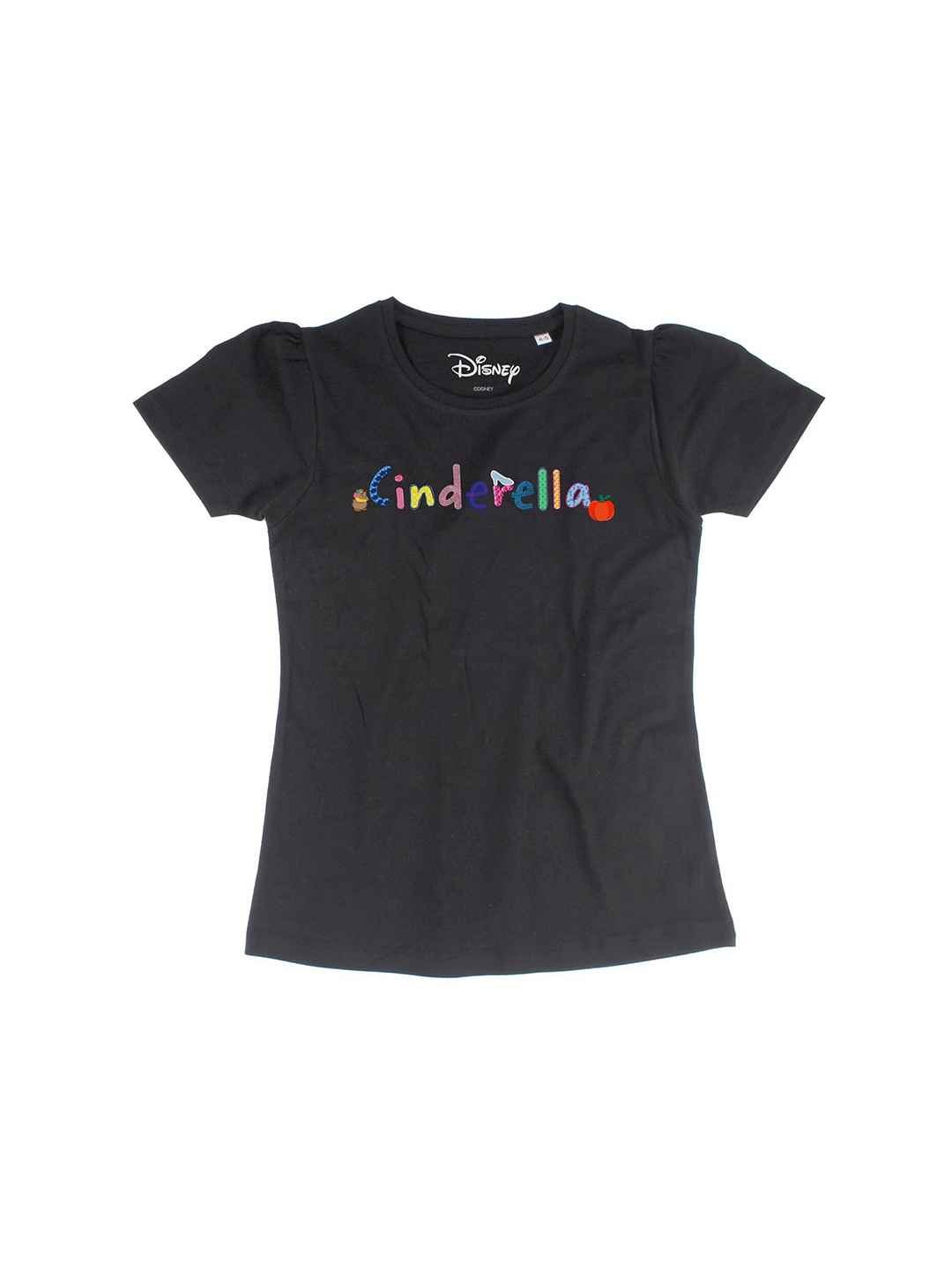Disney by Wear Your Mind Black Cinderella Printed Regular Top