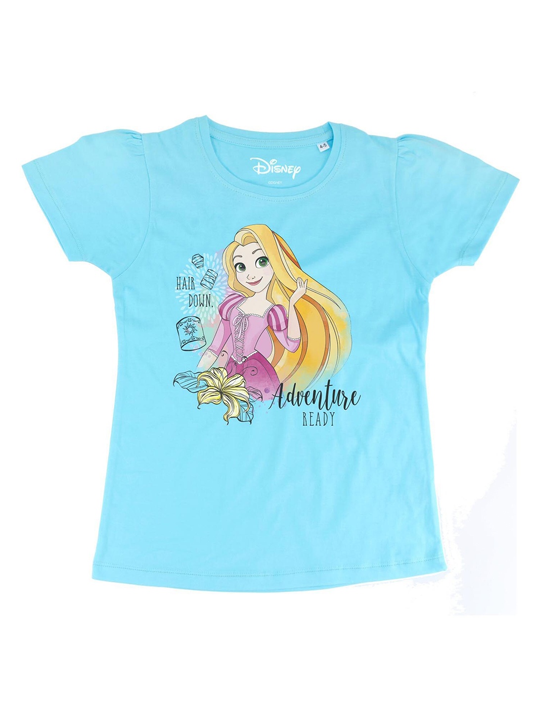 Disney by Wear Your Mind Blue Pure Cotton Disney Princess Regular Top