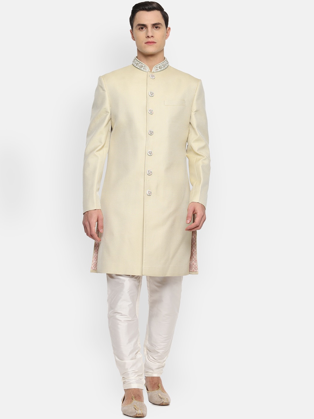 

Louis Philippe Men Beige Kurta with Pyjamas