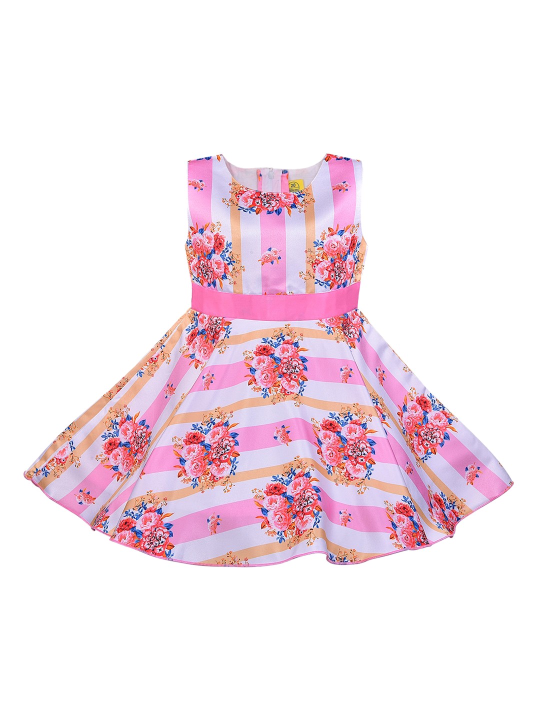 

Wish Karo Pink Floral Satin Dress