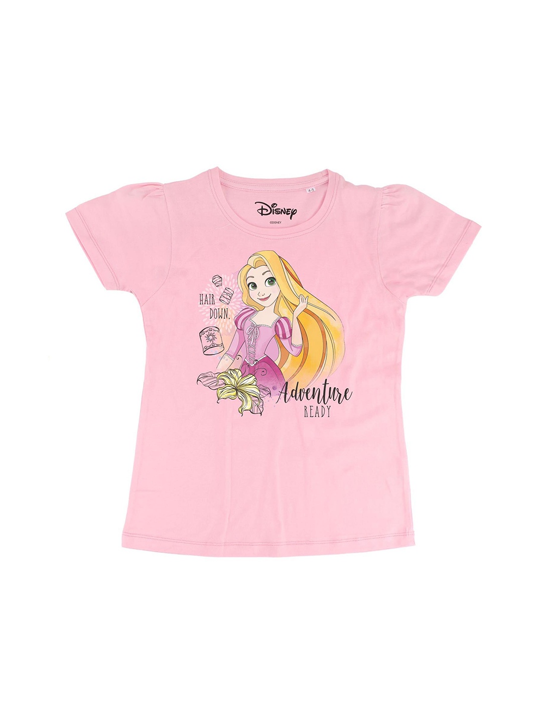 

Disney by Wear Your Mind Pink & Yellow Regular Rapunzel Top