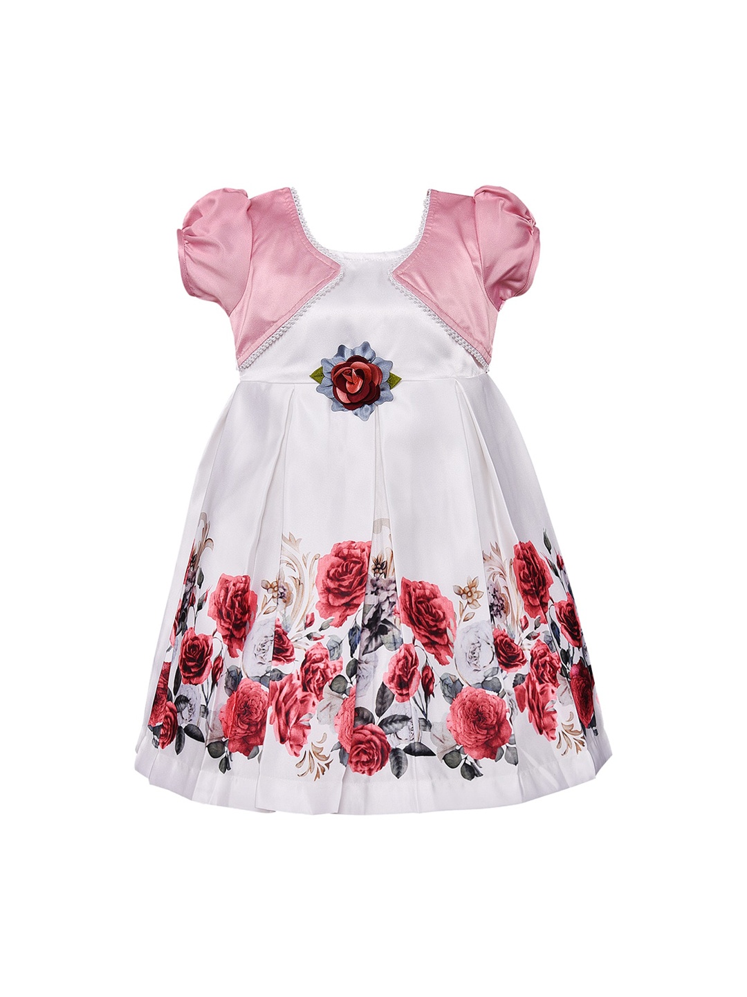 

Wish Karo Pink Floral Satin Dress