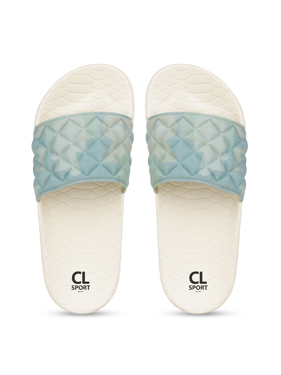 

Carlton London sports Women Turquoise Blue & White Sliders