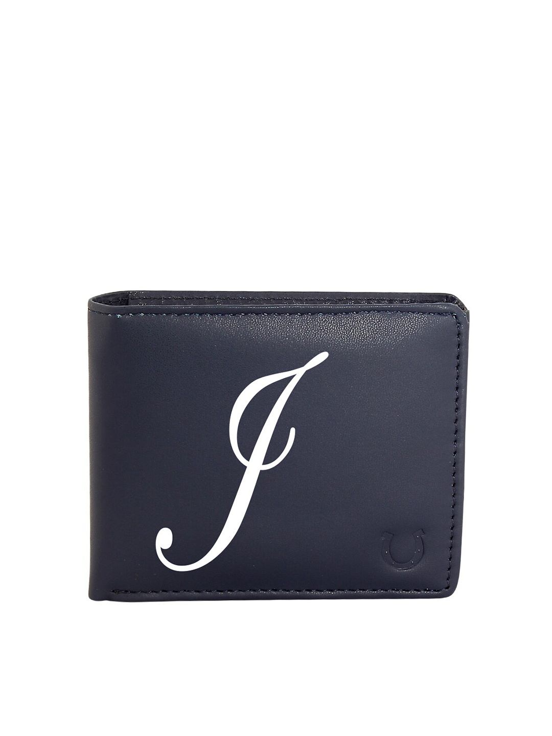 

Blacksmith Men Navy Blue & White Typography Printed Two Fold Wallet with SD Card Holder