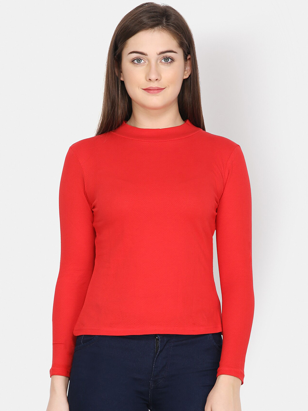

Yaadleen Women Red Cotton Sweatshirt