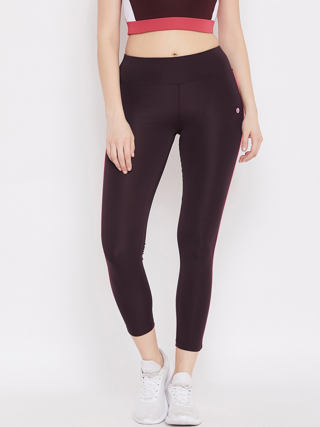 

ATHLISIS Women Burgundy Solid Quick-Dry Performance Training Tights