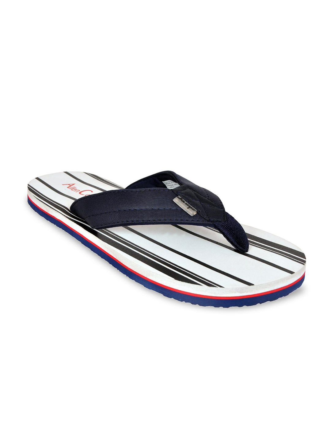 

Allen Cooper Men Blue & White Striped Slip-On