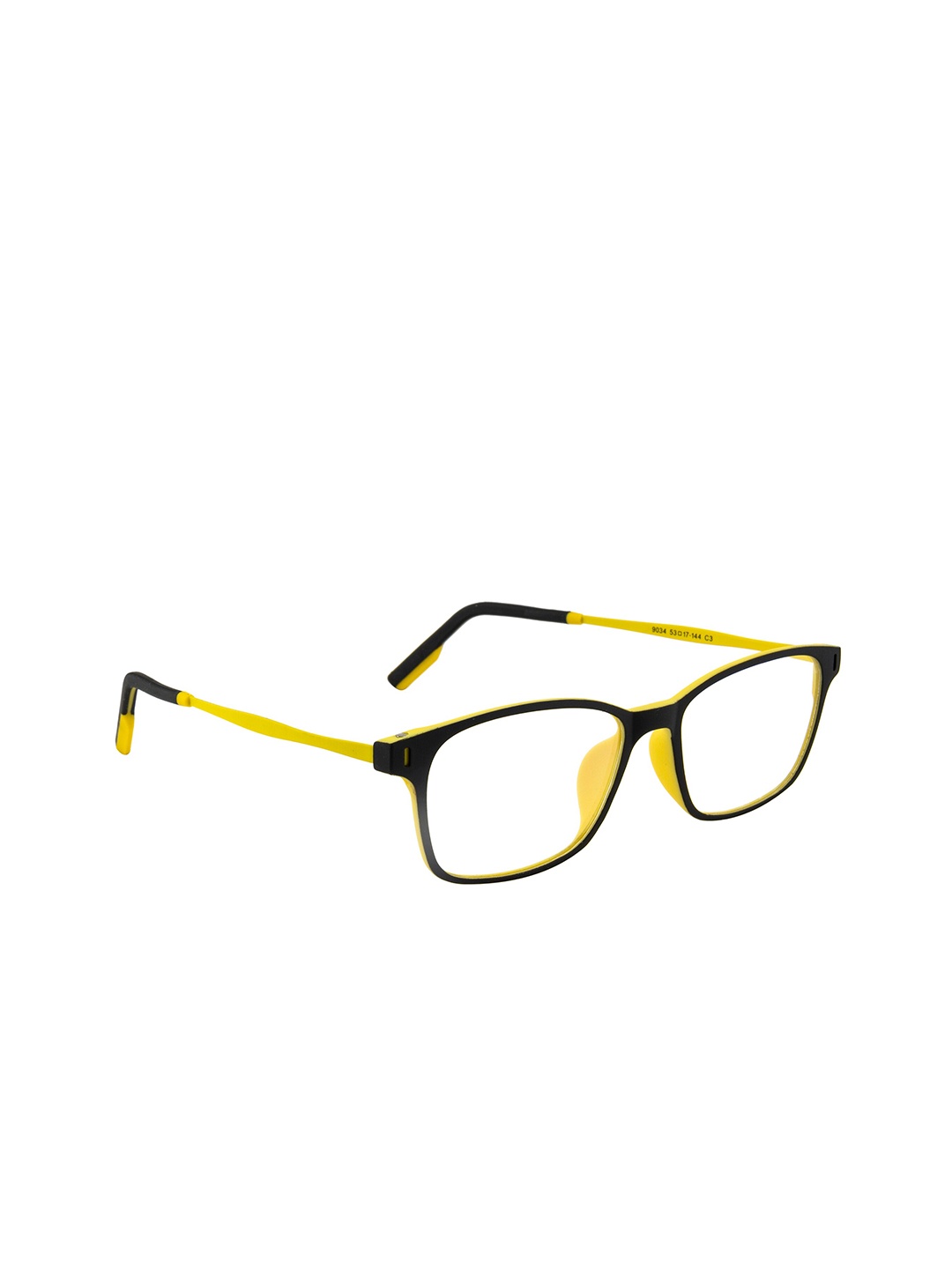 

Ted Smith Unisex Yellow & Black Full Rim Wayfarer Frames