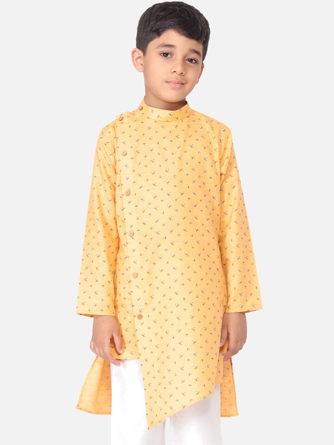 

TABARD Boys Yellow Ethnic Motifs Printed Kurta