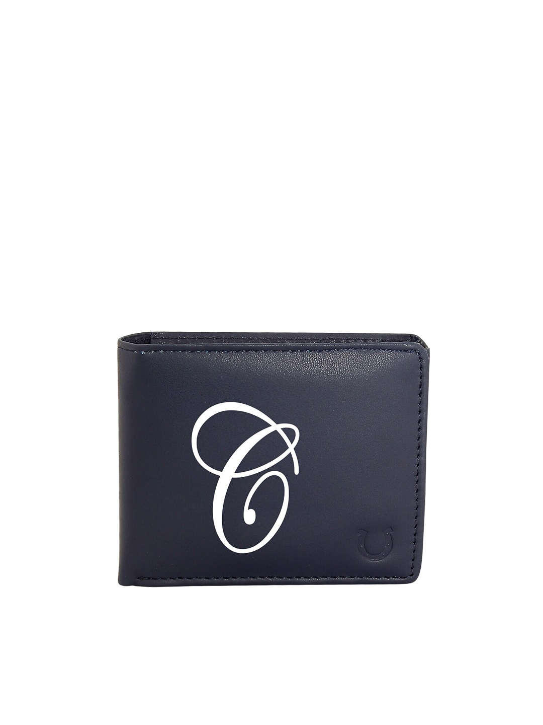 

Blacksmith Men Navy Blue & White Typography Printed PU Two Fold Wallet with SD Card Holder
