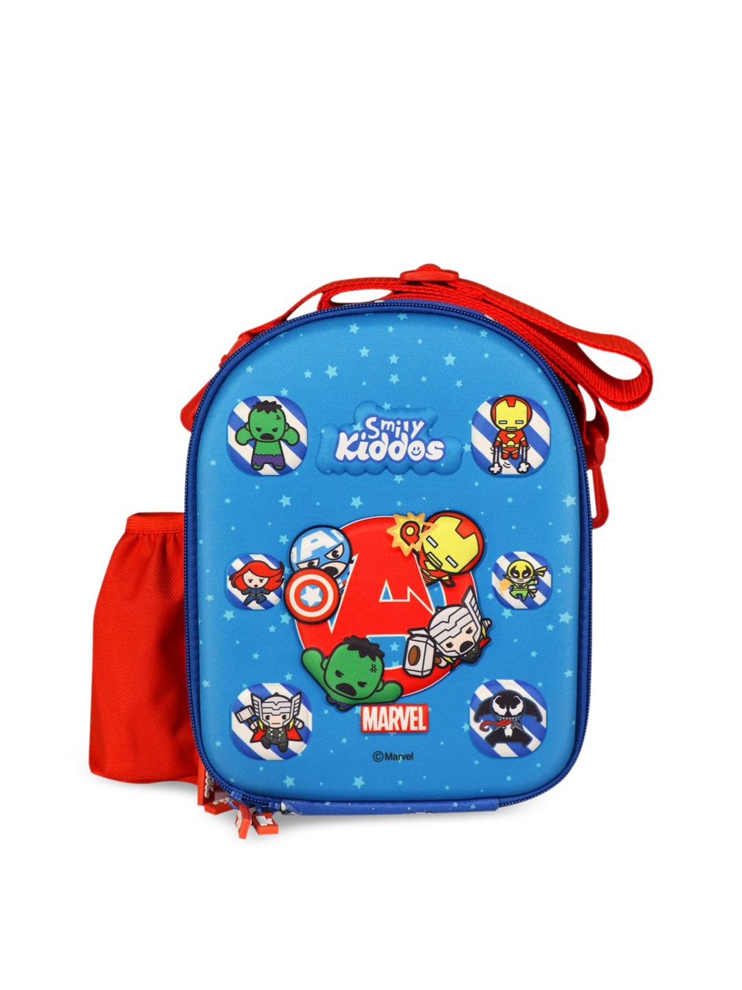 

Smily Kiddos Kids Blue & Red Marvel Superheroes Printed Hardtop Lunch Bag