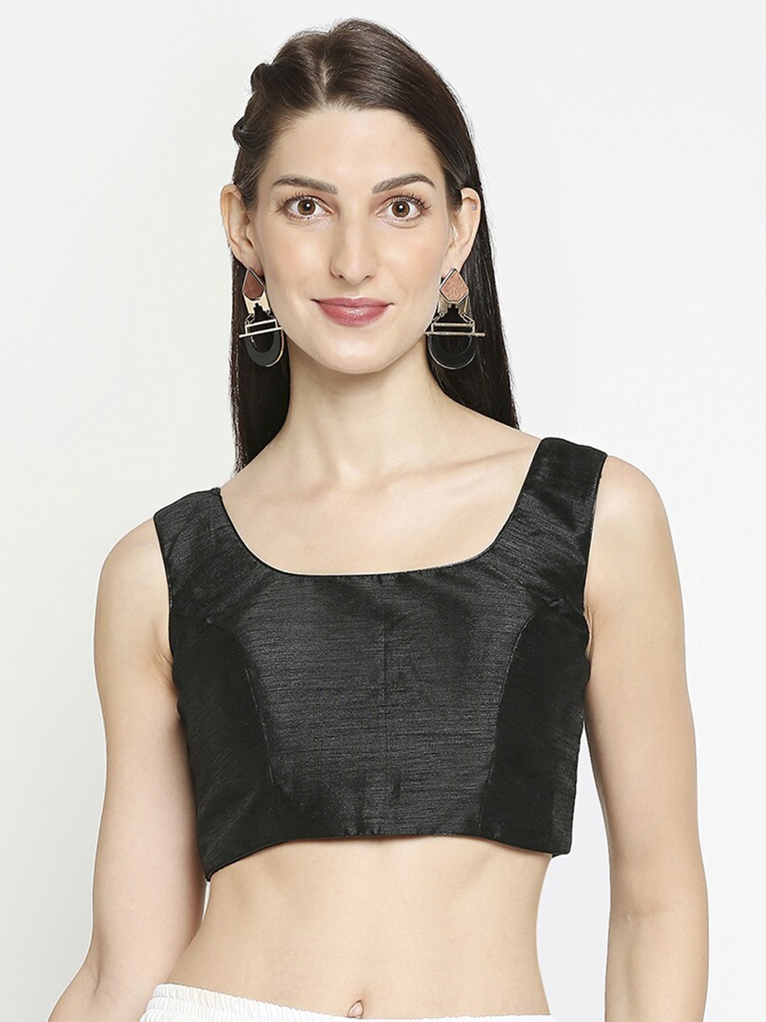 

SALWAR STUDIO Women Black Woven Design Readymade Saree Blouse