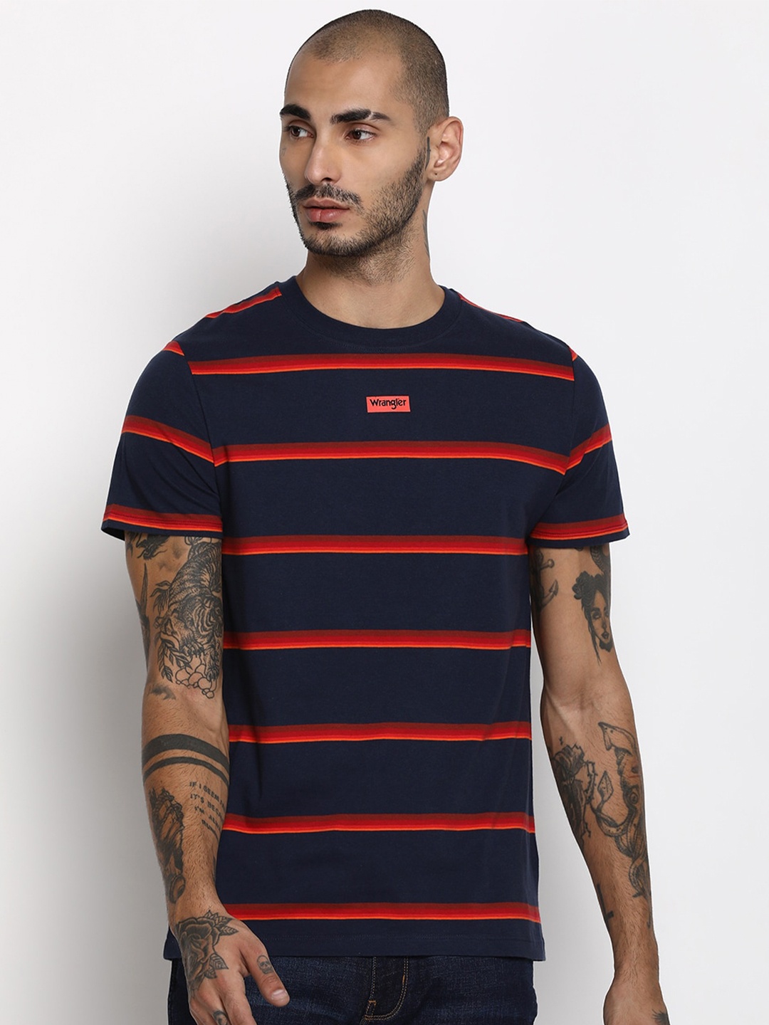

Wrangler Menvy Blue Striped T-shirt, Navy blue