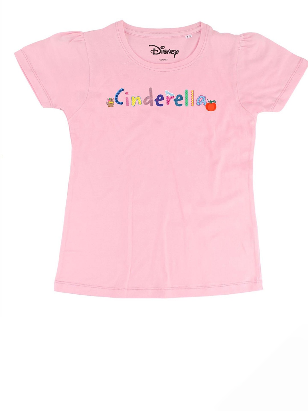 

Disney by Wear Your Mind Girls Pink Printed Pure Cotton Regular Top