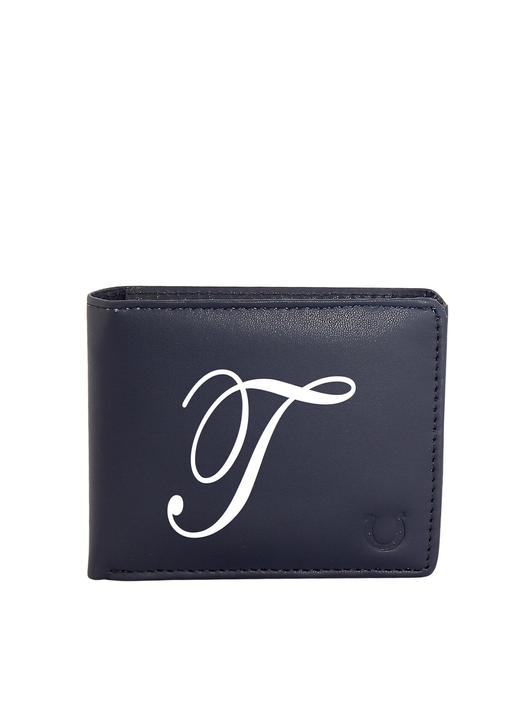 

Blacksmith Men Navy Blue & White Typography Printed PU Two Fold Wallet with SD Card Holder