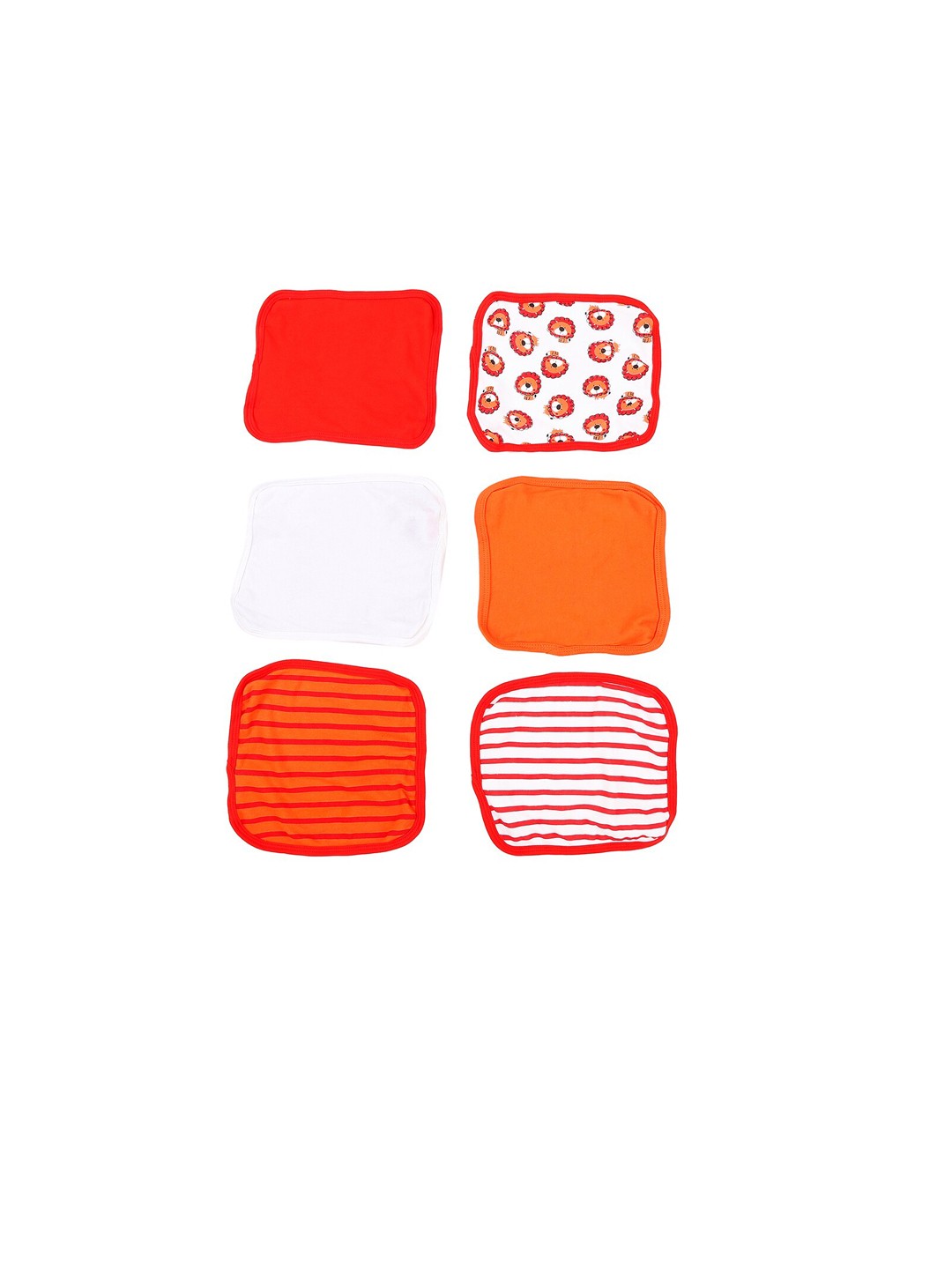 

Chirpie Pie by Pantaloons Set Of 6 Orange & White Printed Napkins