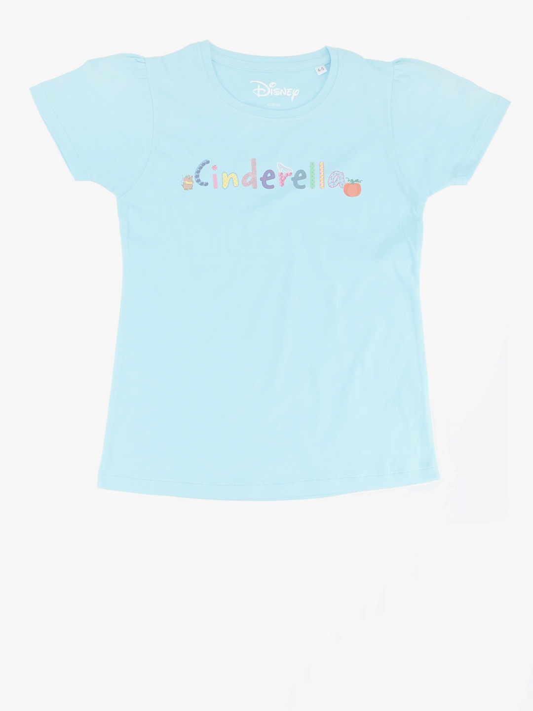 

Disney by Wear Your Mind Girls Blue Printed Pure Cotton Top